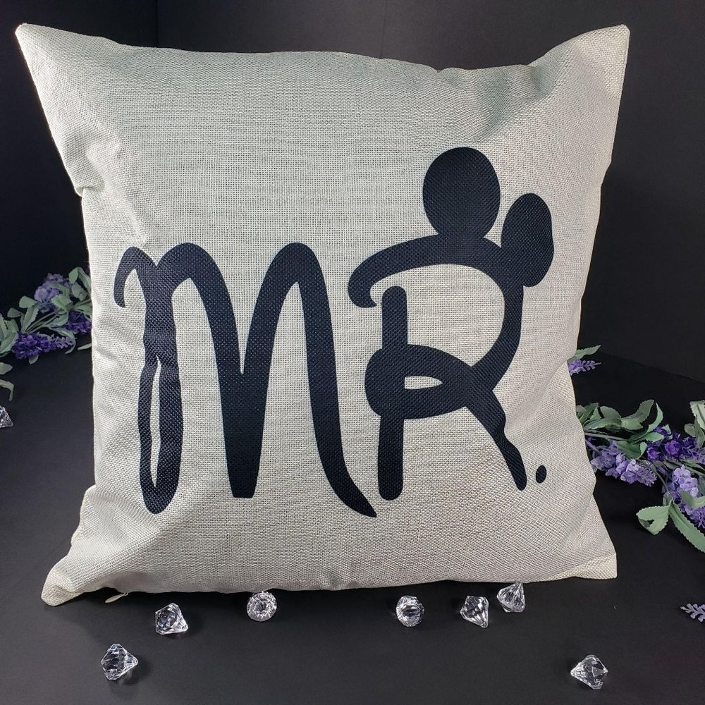 Mr. Disney Themed Decorative Home Cream Sham Throw Pillowcase